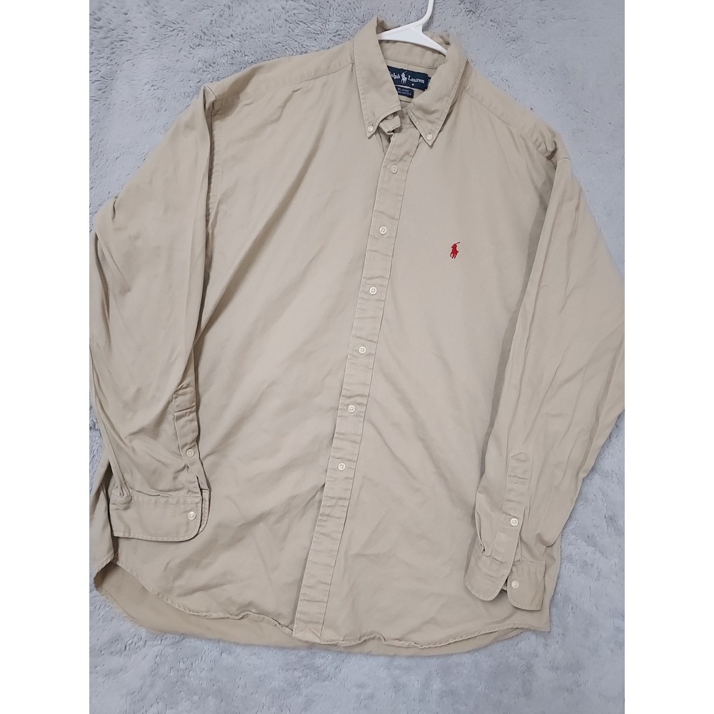 Vintage Ralph Lauren Shirt Mens XL Blaire Button Down Long Sleeve Brown Oxford